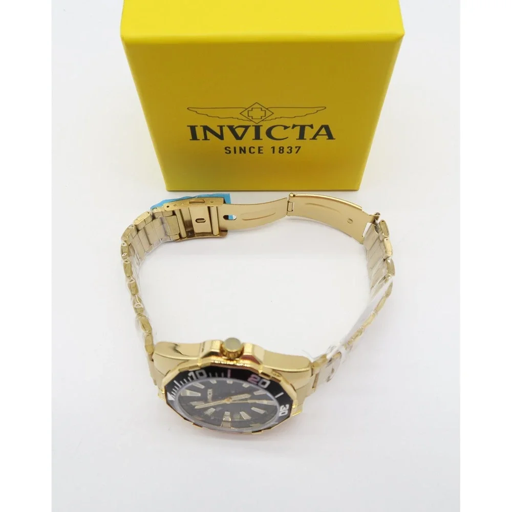 Invicta Diver Meridian Mens Watch 46mm Gold Tone Black Dial 69236  New